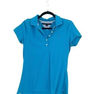 Tommy Hilfiger Women's Medium Blue Polo Shirt